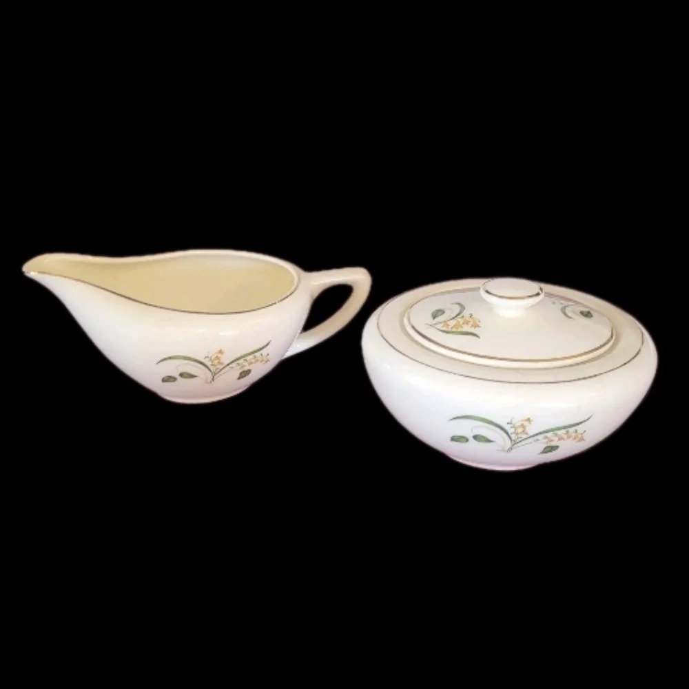 Vintage Forsythia Cream and Sugar Set